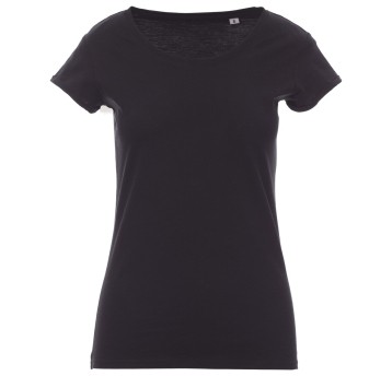 KOSZULKA T-SHIRT KRÓTKI RĘKAW PARTY LADY - CZARNY