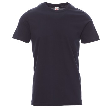 KOSZULKA T-SHIRT KRÓTKI RĘKAW PRINT - GRANATOWY