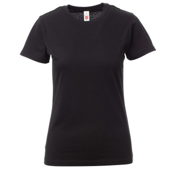 KOSZULKA T-SHIRT KRÓTKI RĘKAW PRINT LADY - CZARNY