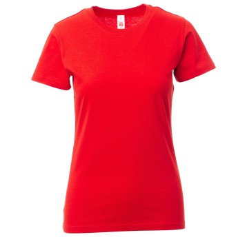 KOSZULKA T-SHIRT KRÓTKI RĘKAW PRINT LADY - CZERWONY