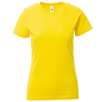 KOSZULKA T-SHIRT KRÓTKI RĘKAW PRINT LADY - ŻÓŁTA