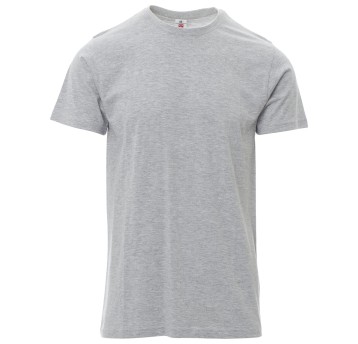 KOSZULKA T-SHIRT KRÓTKI RĘKAW PRINT MELANGE - SZARY MELANŻ