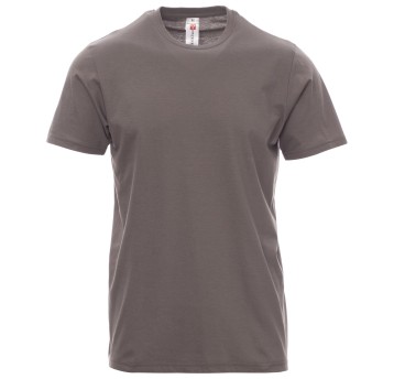 KOSZULKA T-SHIRT KRÓTKI RĘKAW PRINT - SZARY STALOWY