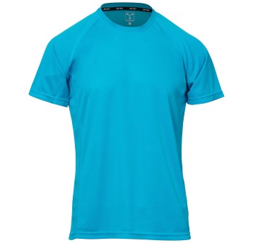 KOSZULKA T-SHIRT KRÓTKI RĘKAW RUNNER - BŁĘKIT TURKUSOWY