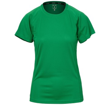 KOSZULKA T-SHIRT KRÓTKI RĘKAW RUNNER LADY - ŻELOWY ZIELONY