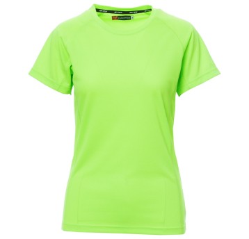 KOSZULKA T-SHIRT KRÓTKI RĘKAW RUNNER LADY - ZIELONY FLUO