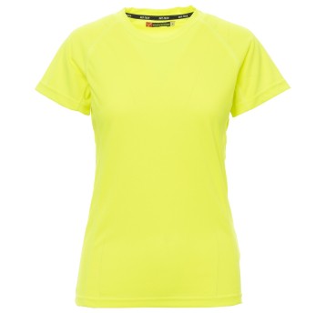 KOSZULKA T-SHIRT KRÓTKI RĘKAW RUNNER LADY - ŻÓŁTY FLUO