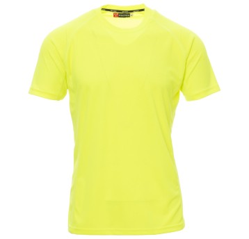 KOSZULKA T-SHIRT KRÓTKI RĘKAW RUNNER - ŻÓŁTY FLUO