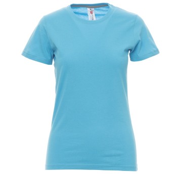 KOSZULKA T-SHIRT KRÓTKI RĘKAW SUNSET LADY - BŁĘKIT TURKUSOWY