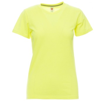KOSZULKA T-SHIRT KRÓTKI RĘKAW SUNSET LADY FLUO - ŻÓŁTY FLUO