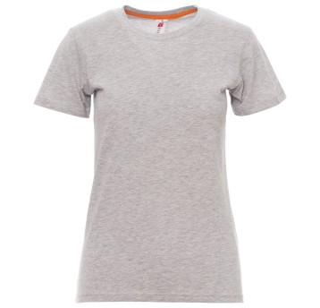 KOSZULKA T-SHIRT KRÓTKI RĘKAW SUNSET LADY MELANGE - SZARY MELANŻ