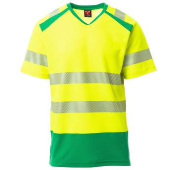 KOSZULKA T-SHIRT KRÓTKI RĘKAW WAY - ŻÓŁTY FLUO-ŻELOWY ZIELONY
