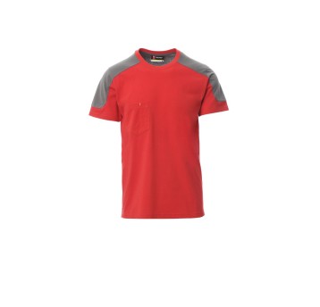 KOSZULKA T-SHIRT MĘSKA CORPORATE - ROSSO/SMOKE