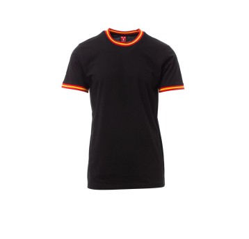 KOSZULKA T-SHIRT MĘSKA FLAG - CZARNY/HISZPANIA