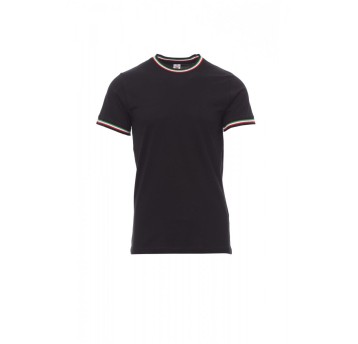 KOSZULKA T-SHIRT MĘSKA FLAG - CZARNY/WŁOCHY