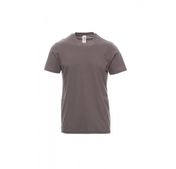KOSZULKA T-SHIRT MĘSKA PRINT - SZARY STALOWY