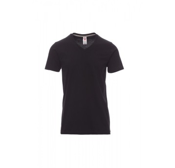 KOSZULKA T-SHIRT MĘSKA V-NECK - CZARNY