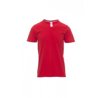KOSZULKA T-SHIRT MĘSKA V-NECK - CZERWONY