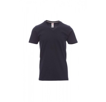KOSZULKA T-SHIRT MĘSKA V-NECK - GRANATOWY