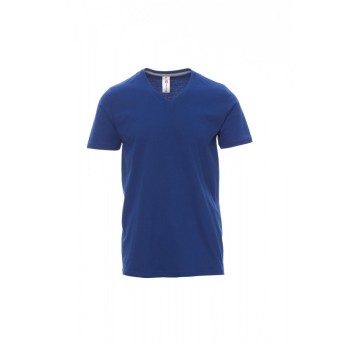 KOSZULKA T-SHIRT MĘSKA V-NECK - KRÓLEWSKI NIEBIESKI