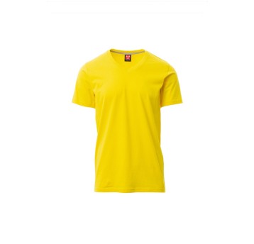 KOSZULKA T-SHIRT MĘSKA V-NECK - ŻÓŁTY