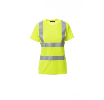 KOSZULKA T-SHIRT ODBLASKOWA DAMSKA AVENUE LADY - ŻÓŁTY FLUO