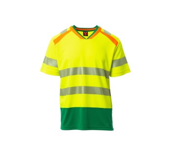 KOSZULKA T-SHIRT ODBLASKOWA SEREK MĘSKA ALLEY - ŻÓŁTY FLUO/ŻELOWY ZIELONY