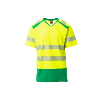KOSZULKA T-SHIRT ODBLASKOWA SEREK MĘSKA WAY - ŻÓŁTY FLUO/ŻELOWY ZIELONY