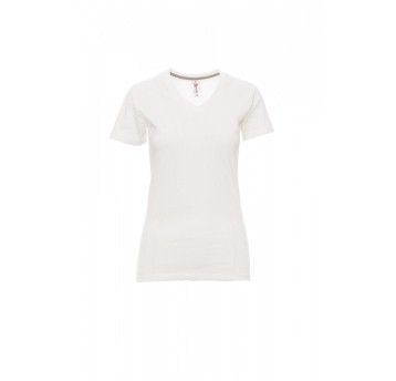 KOSZULKA T-SHIRT SEREK DAMSKA V-NECK LADY - BIAŁY