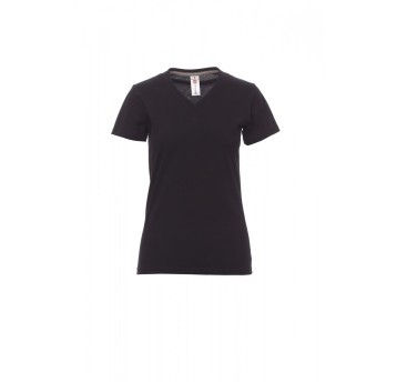 KOSZULKA T-SHIRT SEREK DAMSKA V-NECK LADY - CZARNY
