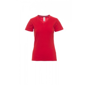 KOSZULKA T-SHIRT SEREK DAMSKA V-NECK LADY - CZERWONY