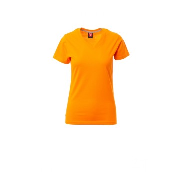 KOSZULKA T-SHIRT SEREK DAMSKA V-NECK LADY - POMARAŃCZOWY