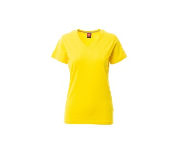 KOSZULKA T-SHIRT SEREK DAMSKA V-NECK LADY - ŻÓŁTY