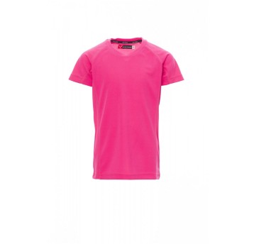 KOSZULKA T-SHIRT SPORTOWA DZIECIĘCA RUNNER KIDS - FUKSJOWY FLUO