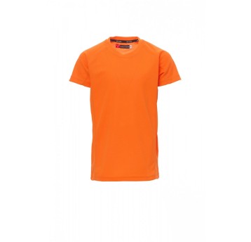 KOSZULKA T-SHIRT SPORTOWA DZIECIĘCA RUNNER KIDS - POMARAŃCZOWY FLUO