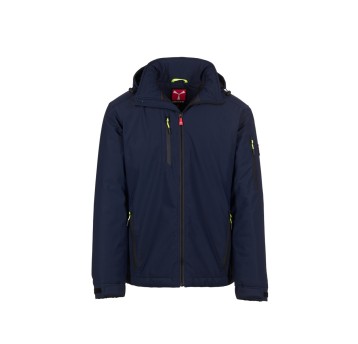KURTKA OCIEPLANA SOFTSHELL Z KAPTUREM MĘSKA CREEK PAD ULTRALITE - GRANATOWY/CZARNY