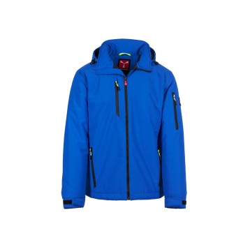 KURTKA OCIEPLANA SOFTSHELL Z KAPTUREM MĘSKA CREEK PAD ULTRALITE - KRÓLEWSKI NIEBIESKI/GRANATOWY