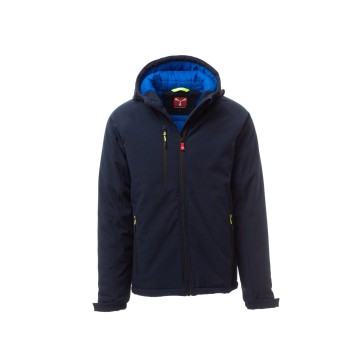KURTKA OCIEPLANA SOFTSHELL Z KAPTUREM MĘSKA GALE PAD - GRANATOWY/KRÓLEWSKI NIEBIESKI