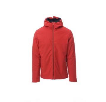 KURTKA OCIEPLANA SOFTSHELL Z KAPTUREM MĘSKA OREGON - CZERWONY/GRANATOWY