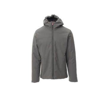 KURTKA OCIEPLANA SOFTSHELL Z KAPTUREM MĘSKA OREGON - ZADYMIONY/CZARNY