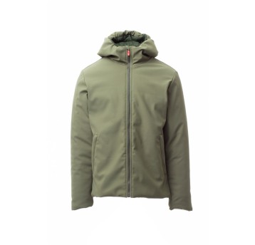 KURTKA OCIEPLANA SOFTSHELL Z KAPTUREM MĘSKA OREGON - ZIELONY WOJSKOWY/ZIELONY