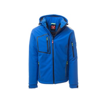KURTKA OCIEPLANA SOFTSHELL Z KAPTUREM MĘSKA STREAM PAD - KRÓLEWSKI NIEBIESKI/GRANATOWY