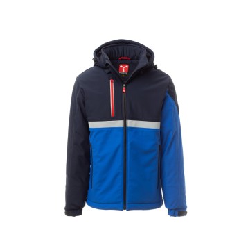 KURTKA OCIEPLANA SOFTSHELL Z KAPTUREM MĘSKA WISE PAD - KRÓLEWSKI NIEBIESKI/GRANATOWY