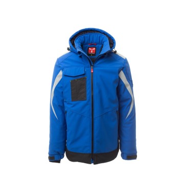KURTKA OCIEPLANA SOFTSHELL Z KAPTUREM MĘSKA WONDER PAD - KRÓLEWSKI NIEBIESKI/GRANATOWY