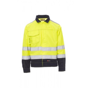 KURTKA ODBLASKOWA MĘSKA SAFE HI-VI - ŻÓŁTY FLUO/GRANATOWY