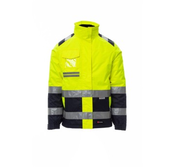 KURTKA ODBLASKOWA OCIEPLANA DAMSKA HISPEED LADY - ŻÓŁTY FLUO/GRANATOWY