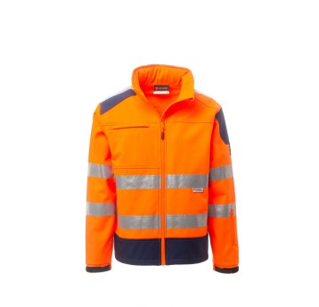 KURTKA ODBLASKOWA SOFTSHELL MĘSKA SCREEN - POMARAŃCZOWY FLUO/GRANATOWY