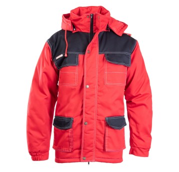 KURTKA PARKA BRIXTON SNOW - CZARNY-CZERWONY