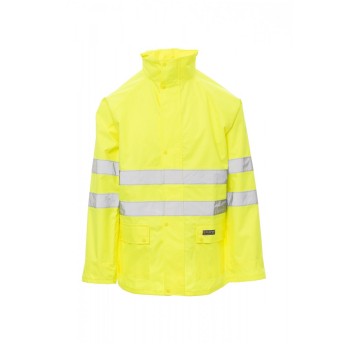 KURTKA PRZECIWDESZCZOWA ODBLASKOWA MĘSKA HURRICANE-JACKET - ŻÓŁTY FLUO