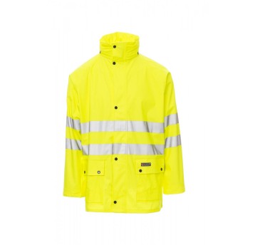 KURTKA PRZECIWDESZCZOWA ODBLASKOWA MĘSKA RIVER-JACKET - ŻÓŁTY FLUO